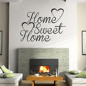 Posh & Perfect  כל מה שאתה צריך  לבית Home Sweet Home heart family Quote Wall Stickers Art Room Removable Decals DIY